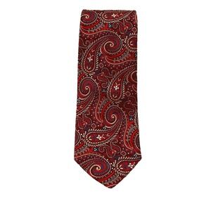 Robert Talbott Nordstrom Men's Neck tie‎ Red Paisley 100% silk